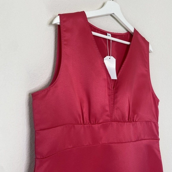 Hot Pink Sleeveles V-Neck Gown XXL NWT - Picture 2 of 9